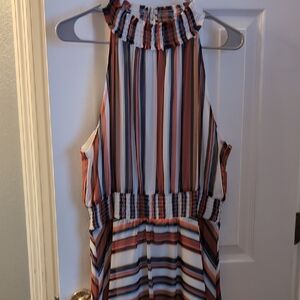 Striped Halter Neck Dress
